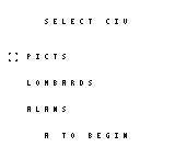 Civilization select screen